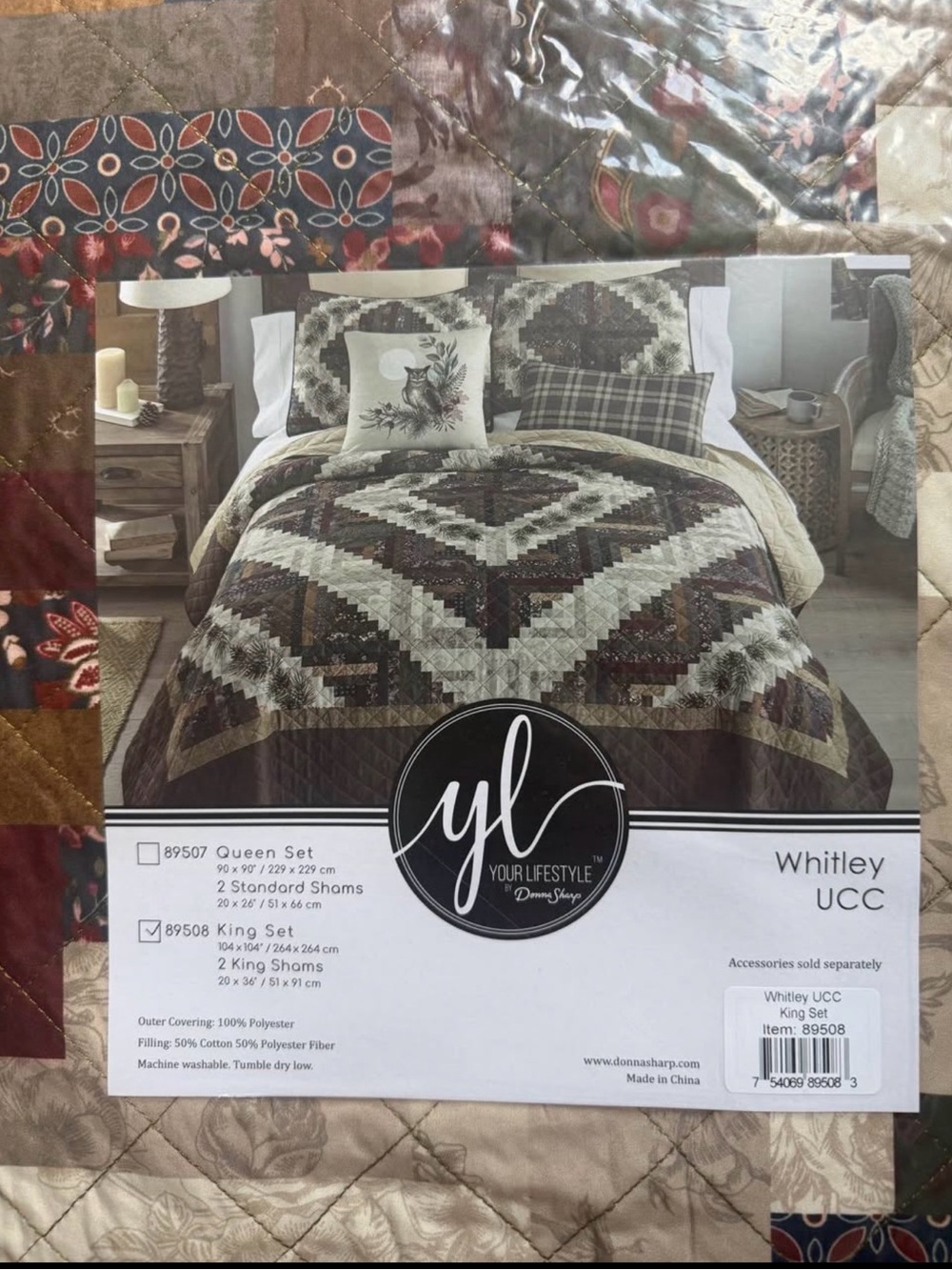 Donna Sharp Whitley Patchwork Comforter Set - Rustic Red, Brown & Blue - Picture 2 of 3
